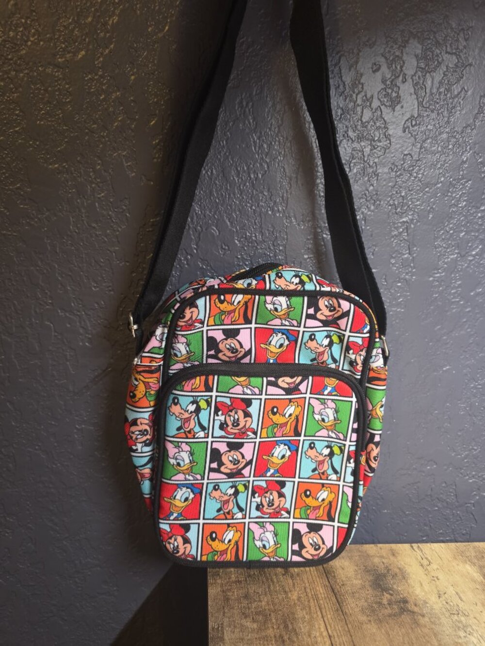Disney Parks Mickey Mouse & Friends Canvas Multicolor Crossbody Bag Purse